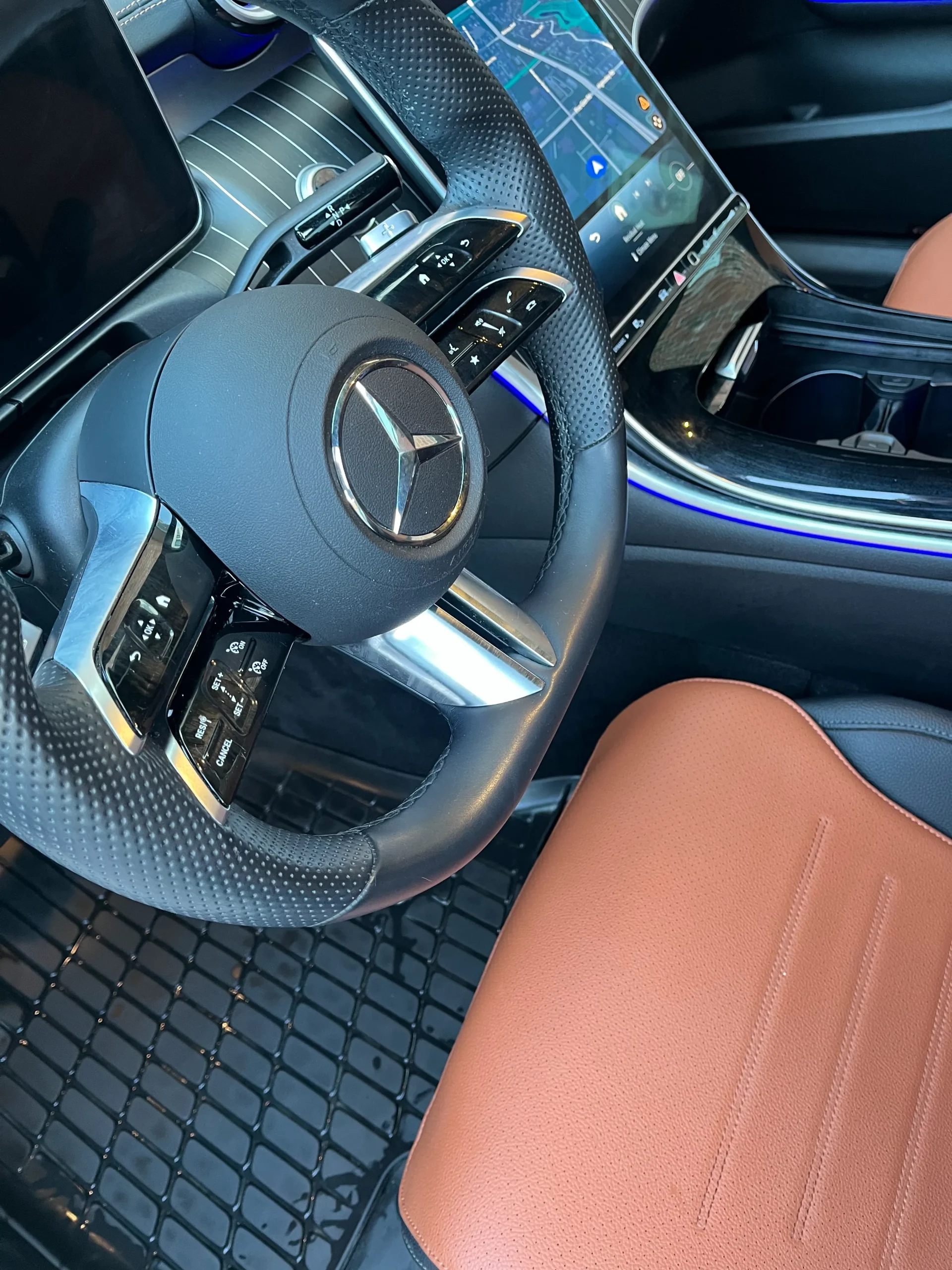 Mercedes-Benz interior detail — steering wheel and dashboard restoration, Toronto